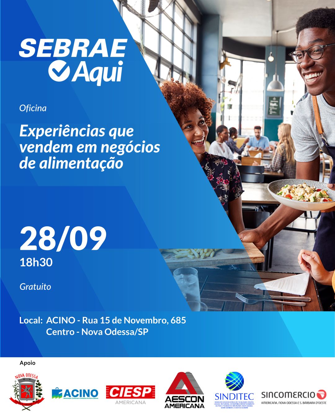 Imagem de Sebrae Aqui Nova Odessa realiza oficina ‘Faça: Experiências que vendem em negócios de alimentação’